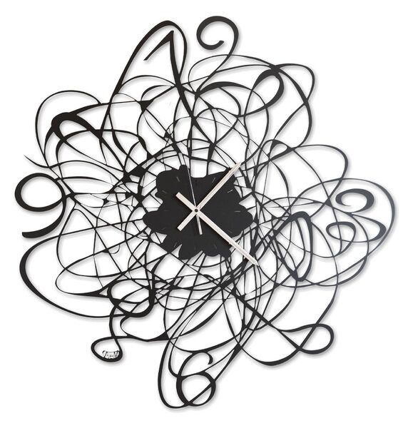Orologio Big Doodle in metallo, diam.90, colore Nero Goffrato