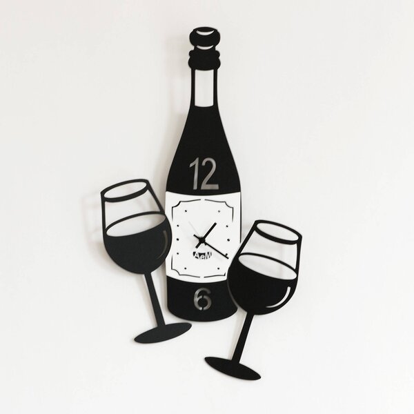Orologio Cin Cin in metallo, 30x55h, colore Nero Goffrato