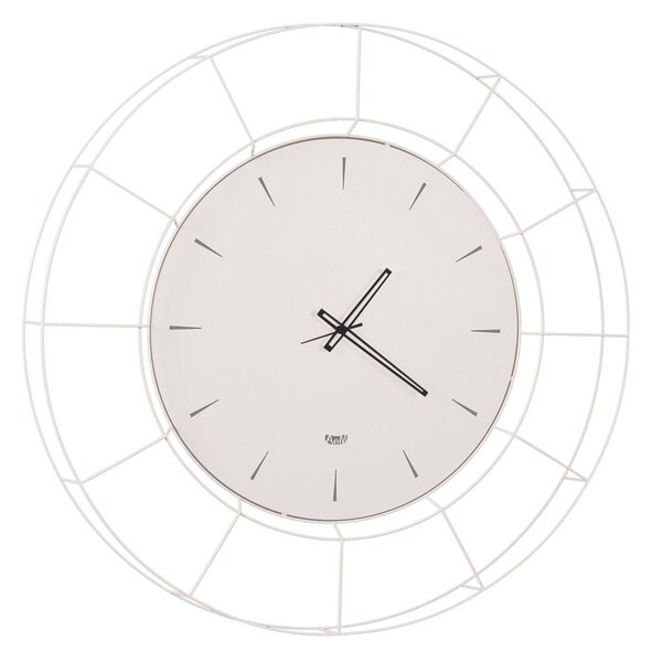 Orologio Nudo grande in metallo, diam.84, colore Bianco Neve