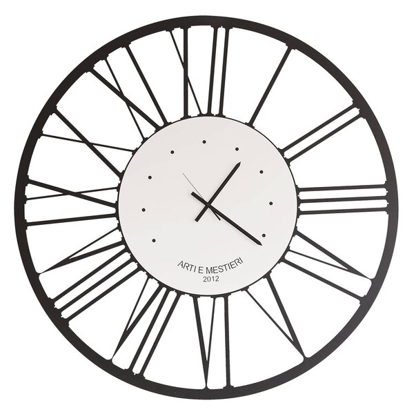 Orologio da parete grande in stile classico Big in metallo, diam.120, colore Nero Goffrato