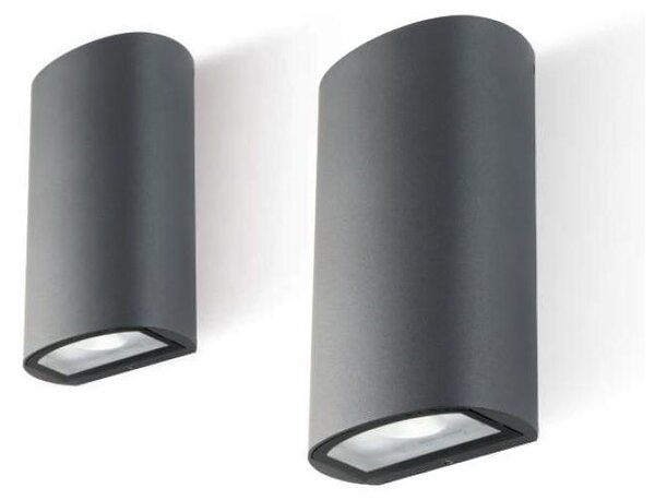 TAGLIO APPLIQUE DA ESTERNO IP54 BIANCA O ANTRACITE 2 MISURE LED INTEGRATO LUCE 3000K E 4000K MODERNA SOVIL