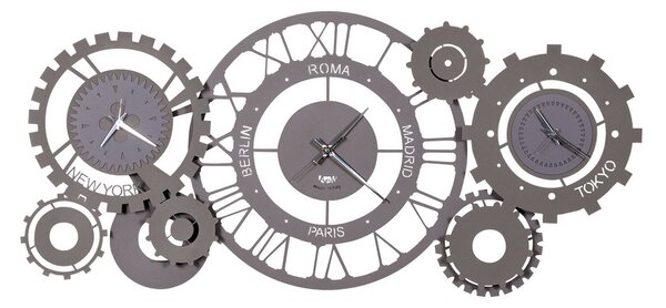 Orologio Fuso MECCANO in metallo, 97x44h, colore Ardesia-fango