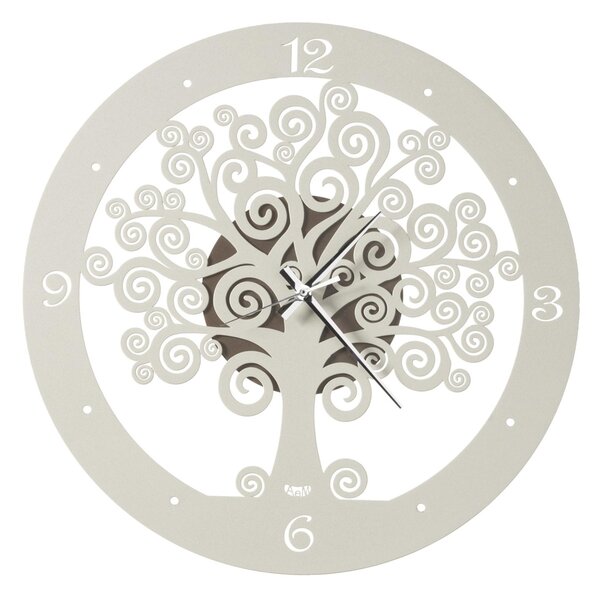 Orologio da casa moderno Piccolo Albero della vita verniciato a polvere epossidica Diametro 44 cm caratteristici rami colore Bronzo e avorio