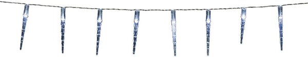 Catena Luci LED con 10 Ghiaccioli 90 cm Colore Bianco Freddo in Acrilico
