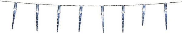 Catena Luci LED con 10 Ghiaccioli 90 cm Colore Bianco Freddo in Acrilico