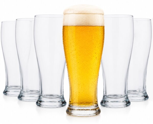 Set 6 Bicchieri da Birra 145 ml Bicchiere Lungo per Bevande 7x20 cm in Vetro