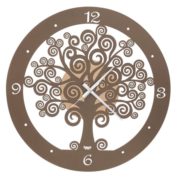 Orologio portafortuna grande Albero della Vita in metallo, diametro 55, colore Orolaccato Bronzo