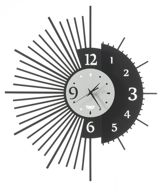 Orologio da parete con doppio design MIRO Dimensione: 52x59 h cm colore Nero e bianco marmo