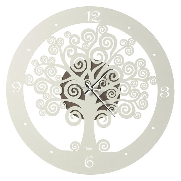 Orologio da casa moderno Grande Albero della vita Diametro 55 cm verniciato a polvere epossidica caratteristici rami colore Bronzo e avorio