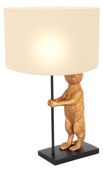 Anne Lighting - lampada da tavolo - Animaux - nero - lino metallo - Ø 30cm - E27 - 8225ZW