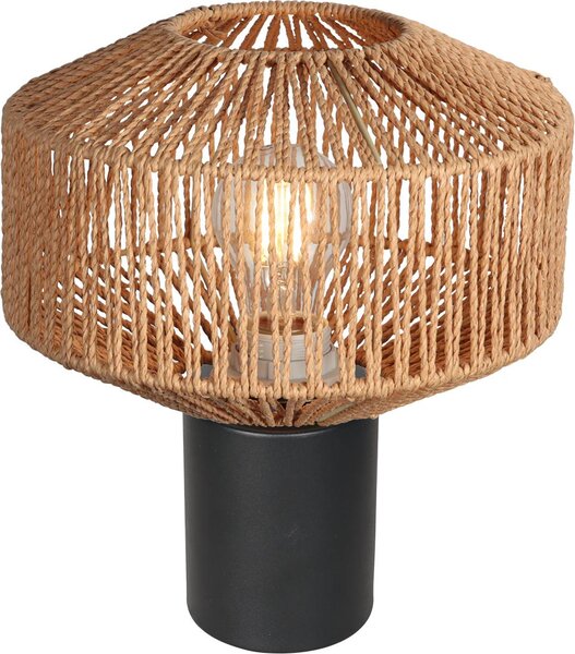 Steinhauer - lampada da tavolo - Bloeba - naturale nero - cotone metallo - lampada da comodino - E27 - 4500ZW