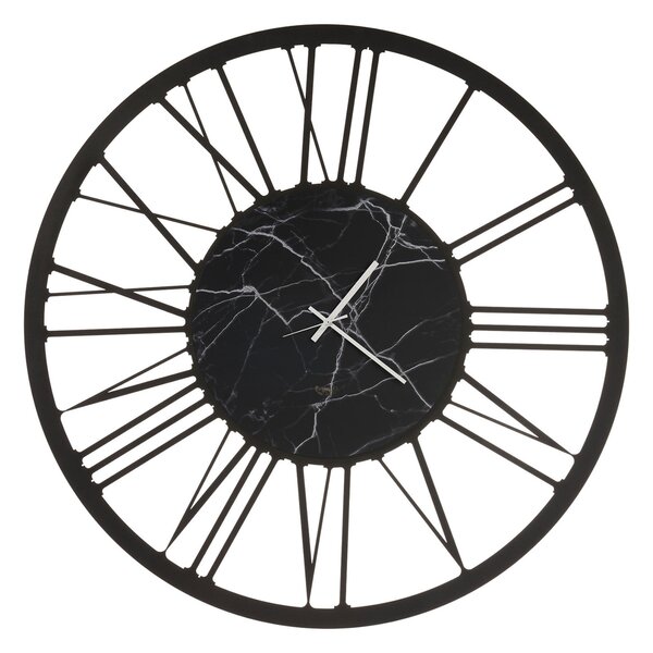Orologio da parete CLASSICO MARMO BIG , Diametro 90 cm quadrante effetto marmo marmo stampato e numeri romani colore Nero