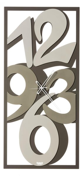 Orologio rettangolare da parete VISION in Ferro colorato Dimensioni 42x h90 cm colore Fango, avorio e sabbia