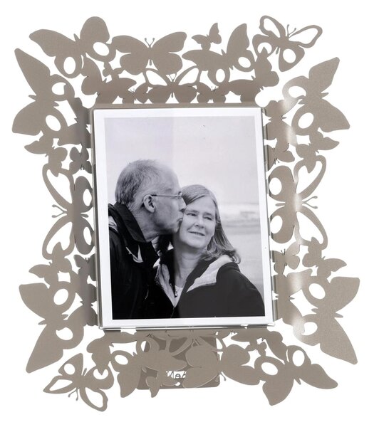 Portafoto Verticale caratterizzato delle farfalle che adorneranno la foto 13x17 cm-FARFALLOSO, dimensioni 26 x h 31 cm, colore Sabbia