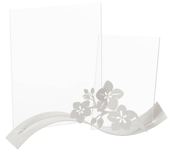 Porta foto elegante Fior di loto Ondina in metallo doppio in metallo verniciato , 35x20 cm , per foto 15xh20 cm e 20x25cm , colore Avorio