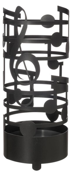 Porta ombrelli Note Musicali in metallo, d.23x54h, colore Nero Goffrato