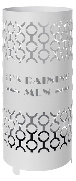 Porta Ombrelli in ferro colorato RAIN MEN diametro 22x h55 cm , con vaschetta raccogli gocce colore Bianco