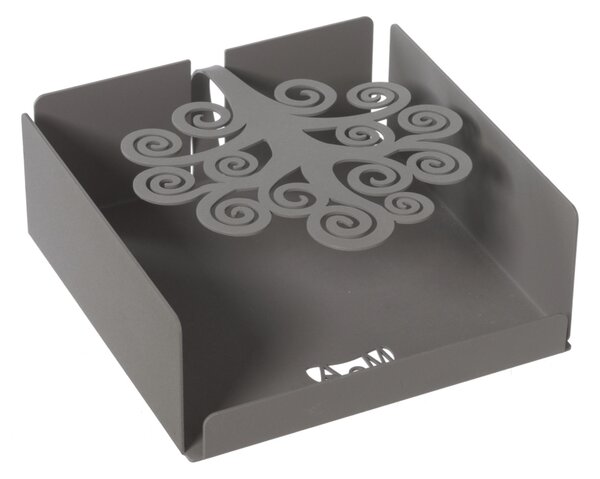 Porta tovaglioli composto dalle quattro pareti laterali e con ferma tovaglioli Albero della Vita, 17x17Px h,12 cm per tovaglioli di formato 15x15 cm fango
