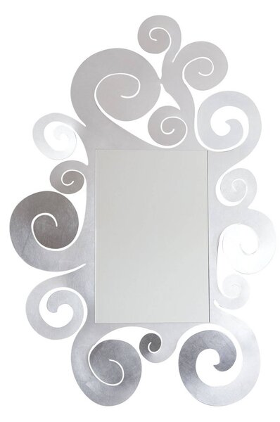 Specchio Temple grande in metallo, 90x130h(38x58), colore Argento