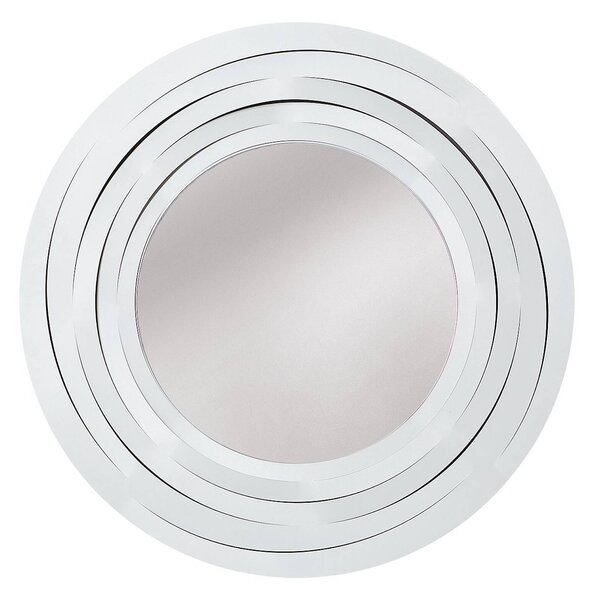 Specchio da parete Grande ORIGAMI circolare, Diametro 90 cm, colore Bianco Neve