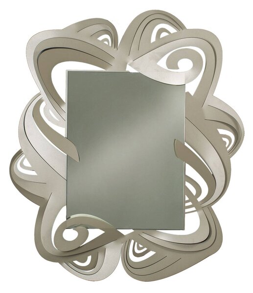 Specchio Penelope in metallo, 87x100(43x57h), colore Sabbia