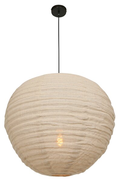 Anne Lighting - lampada a sospensione - Bangalore - beige - lino metallo - Ø 70cm - E27 - 2136B
