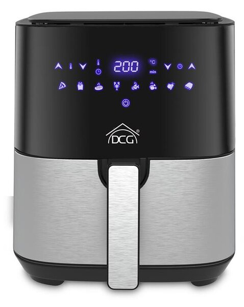 DCG Friggitrice ad Aria 5 Litri Potenza 1450W con Timer e Termostato Regolabile colore Nero/Argento - FR3605D
