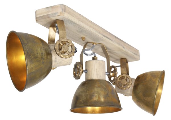 Mexlite - faretto - Gearwood - bronzo - metallo legno di gomma - faretto a superficie - E27 - 2133BR