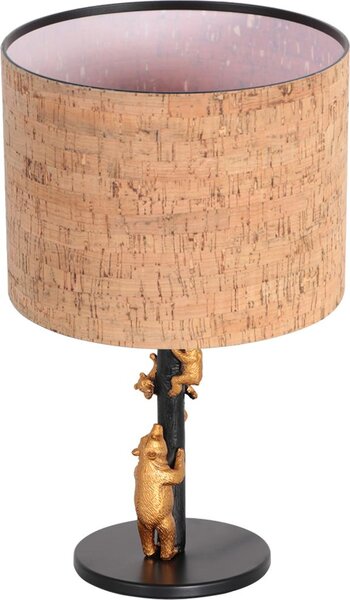 Anne Lighting - lampada da tavolo - Animaux - naturale nero - metallo tessile - lampada da comodino - E27 - 4354ZW