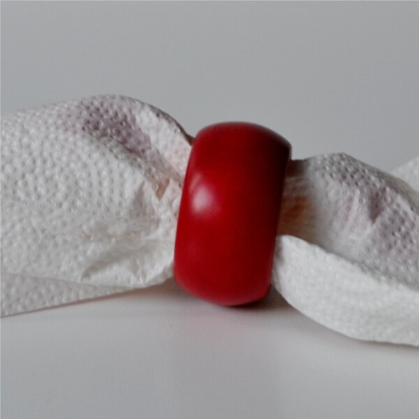 Allaccia tovaglioli in legno tornito a mano colore maturale Pezzi 1 diametro 4,5 cm colore Rosso