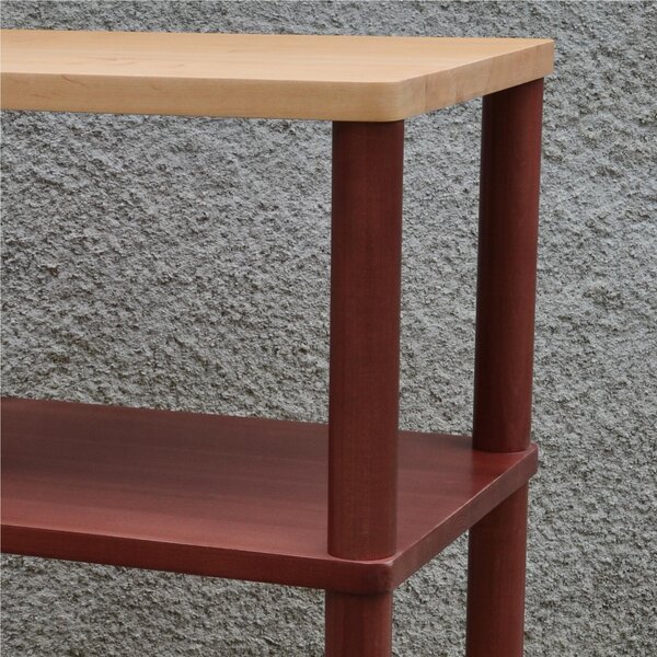 Carrello da cucina in legno con ripiani in massello 50x70xh100 legno di mogano colorato e ripiani in massello naturale e mogano