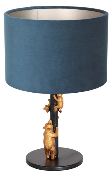 Anne Lighting - lampada da tavolo - Animaux - nero - metallo velluto - Ø 20cm - E27 - 8236ZW