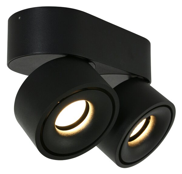 Mexlite - faretto - Fez Black - nero - plastica metallo - faretto a superficie - LED - 2674ZW