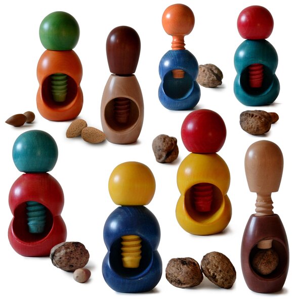 Rompinoce SFERA in legno di tiglio tornito a mano 5,5xh12 cm bicolor blu arancio