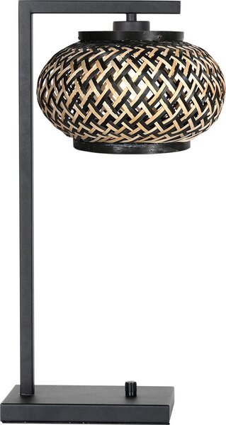 Steinhauer - lampada da tavolo - Stang - nero - bambù metallo - lampada da comodino - E27 - 4461ZW