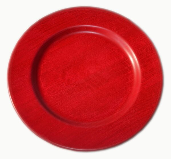 Sottopiatto in legno massello � 32xh 3,2cm con legno massello di tiglio , il piatto � lavorato e tornito singolarmente a mano Rosso