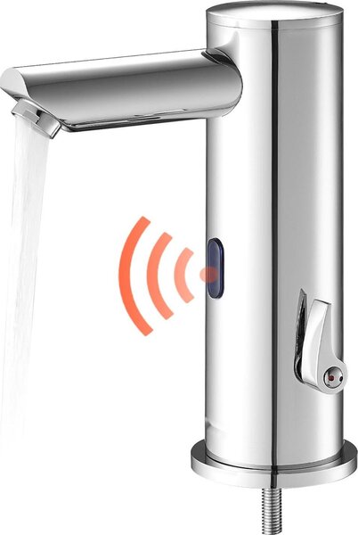 Rubinetto a sensore - Rubinetto da lavabo Rubinetto miscelatore - Touchless - Sensore a infrarossi - Funzionamento a batteria - Temperatura regolabile - Risparmio idrico - Nickel spazzolato
