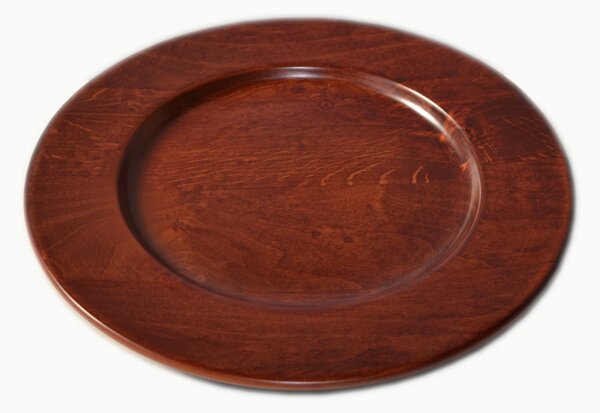 Sottopiatto in legno massello � 32xh 3,2cm con legno massello di tiglio , il piatto � lavorato e tornito singolarmente a mano Mogano