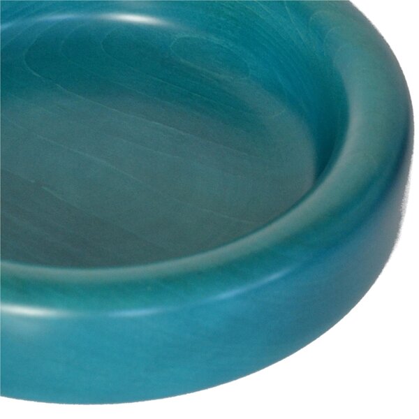 Ciotola, svuotatasche in legno massello tornita a mano Piccolo � 26xh 6 cm per centrotavola portafrutta o vassoio colore Azzurro
