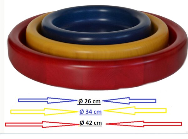Ciotola, svuotatasche in legno massello tornita a mano Piccolo � 26xh 6 cm per centrotavola portafrutta o vassoio colore Blu