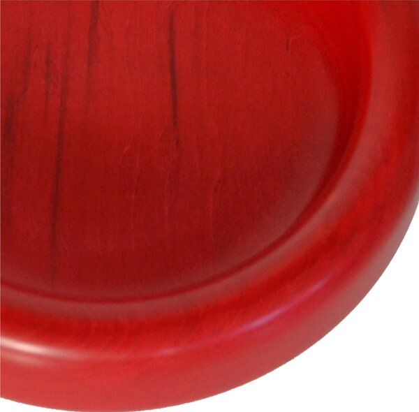 Ciotola, svuotatasche in legno massello tornita a mano Piccolo � 26xh 6 cm per centrotavola portafrutta o vassoio colore Rosso