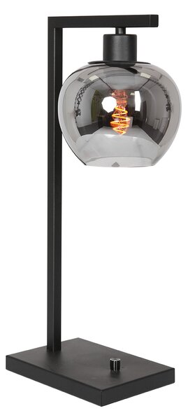 Steinhauer - lampada da tavolo - Lotus - nero - vetro metallo vetro fumé - lampada in vetro colorato - E27 - 3651ZW