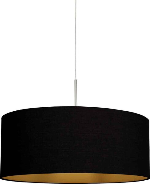 Lampada a sospensione - nero - Sparkled Light - lino metallo tessile - Ø 50cm - E27 - 3959ST - Steinhauer