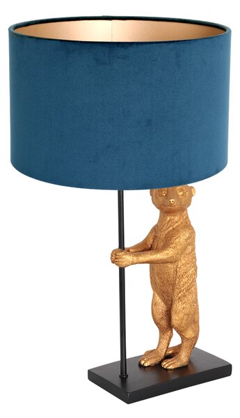 Anne Lighting - lampada da tavolo - Animaux - nero - metallo velluto - Ø 30cm - E27 - 8229ZW