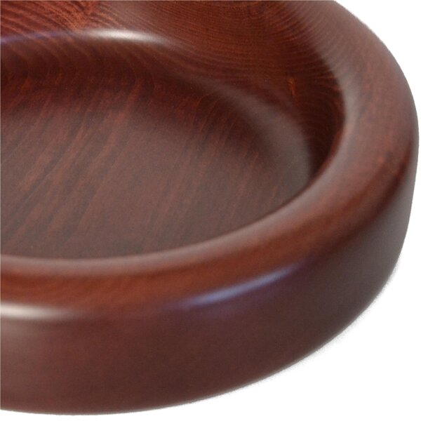 Ciotola, svuotatasche in legno massello tornita a mano Piccolo � 26xh 6 cm per centrotavola portafrutta o vassoio colore Mogano