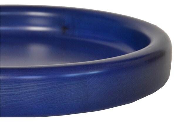 Ciotola in legno massello tornita a mano Big � 42xh 6 cm per centrotavola portafrutta o vassoio colore blu