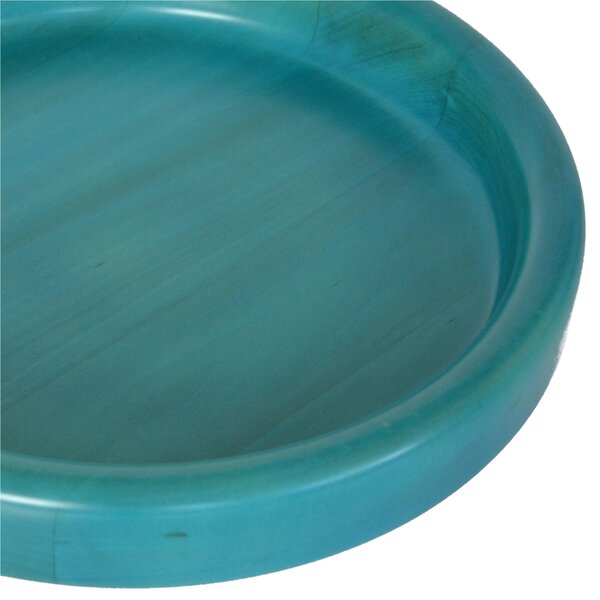 Ciotola in legno massello tornita a mano Big � 42xh 6 cm per centrotavola portafrutta o vassoio colore Azzurro
