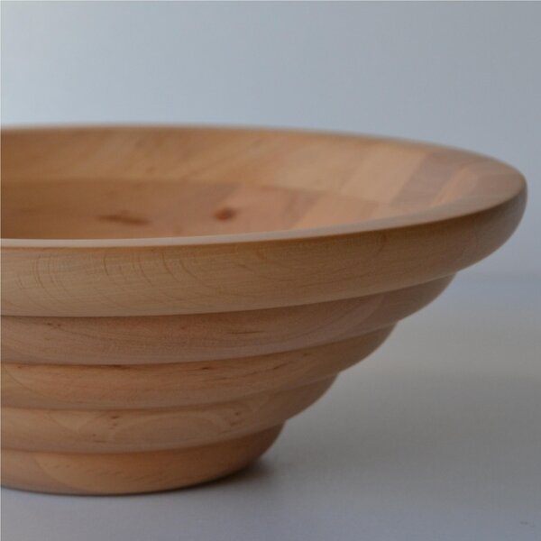 Centrotavola Fruttiera, Insalatiera ALVEARE SMALL Diametro 30xh 10 cm con legno di ontano , ogni anello lavorato e tornito singolarmente a mano colore legno naturale