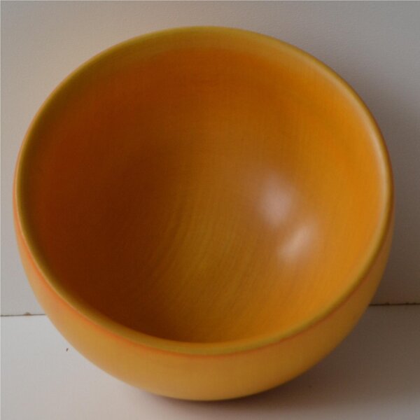 Ciotolina tornita a mano in legno massello � 10xh 06 cm per macedonia , gelato , pinzimonio , aperitivi Giallo