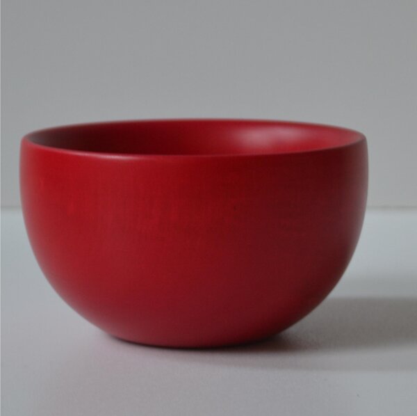 Ciotolina tornita a mano in legno massello � 10xh 06 cm per macedonia , gelato , pinzimonio , aperitivi Rosso